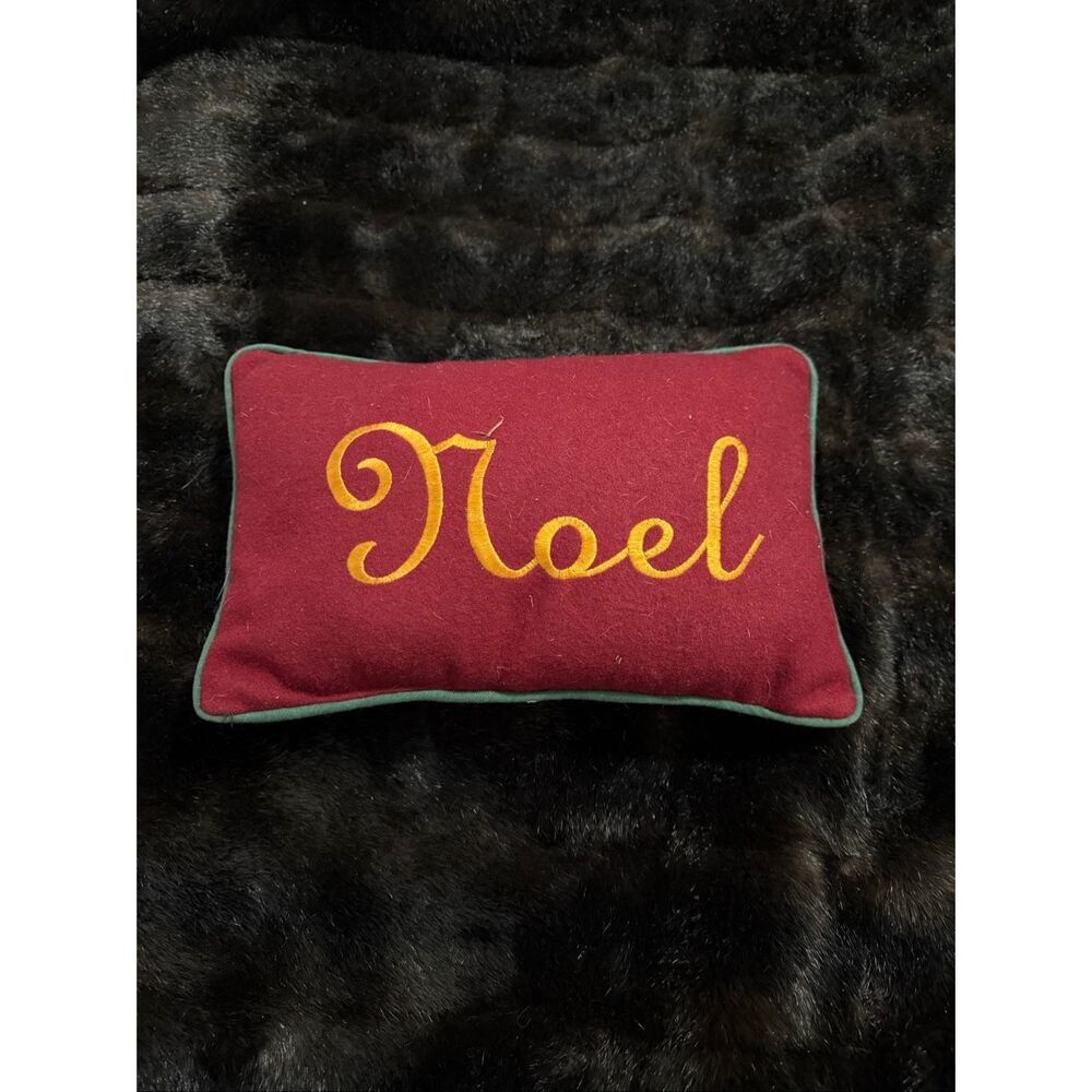 Christmas NOEL‎ red pillow 12x8 festive holiday